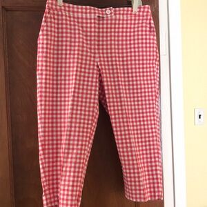 Talbots Petites Size 10 Stretch Red and White Checks Cotton